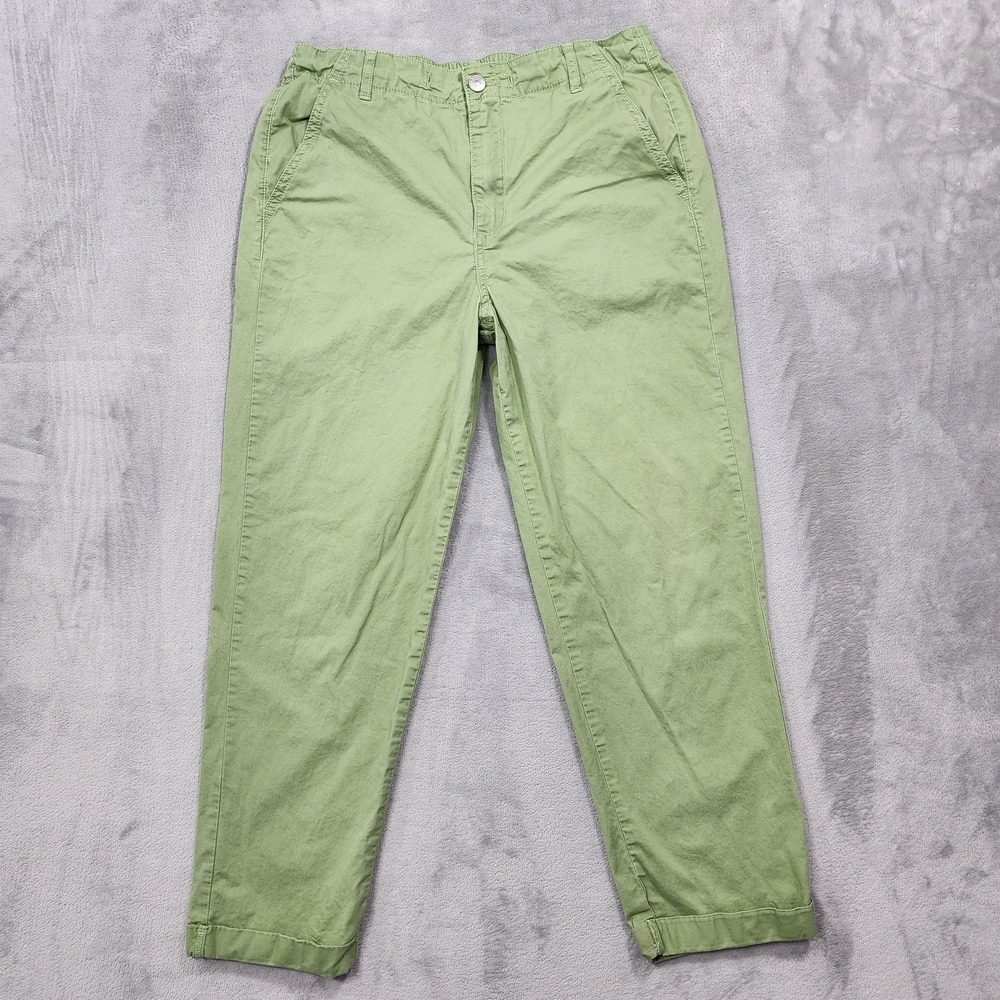 Kensie Jeans Womens 8/29 Green Tapered Relaxed Fit Cuffed Stretch Denim Casual